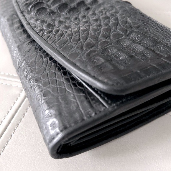 VINTAGE Textured Black Clutch Wallet Handbag - Picture 4 of 8